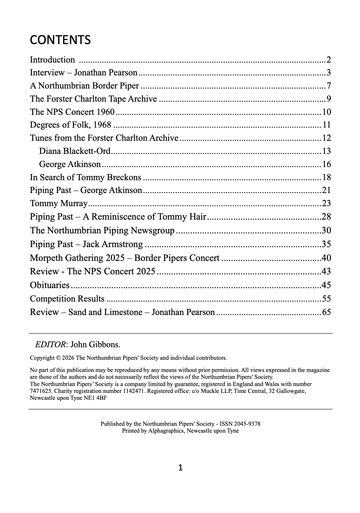 Table of contents